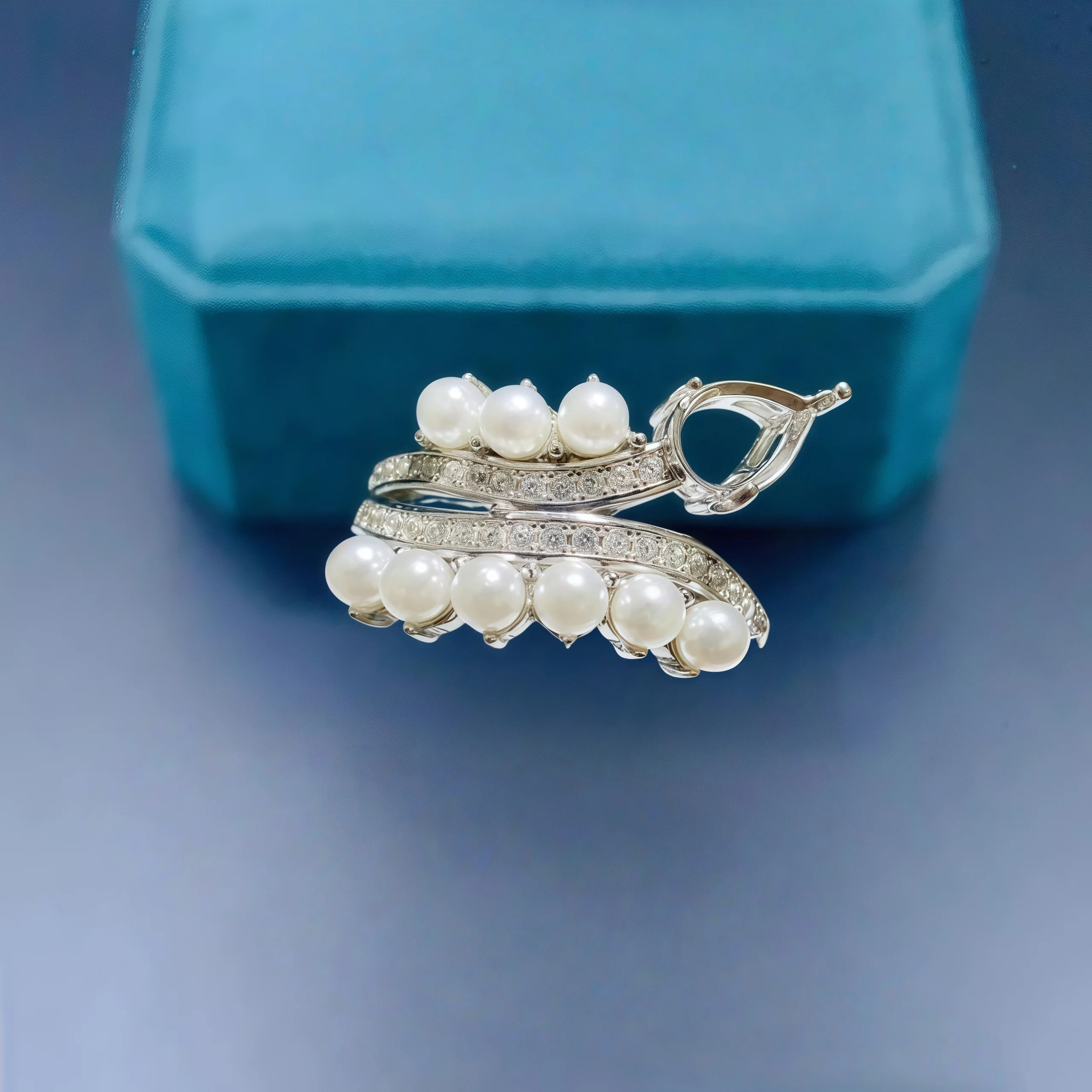

Fashion DIY Ring Empty Holder S925 Sterling Silver Setting 5*7mm Water Drop Stone Fine Luxury Pearls Jewelry Accessory for Woman