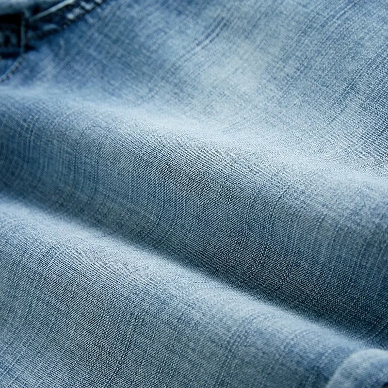 2025 Summer Shorts Jeans Men Denim Pants Stretch Dark Blue Fashion Design Men's Jeans Slim Straight Male Short Jeans