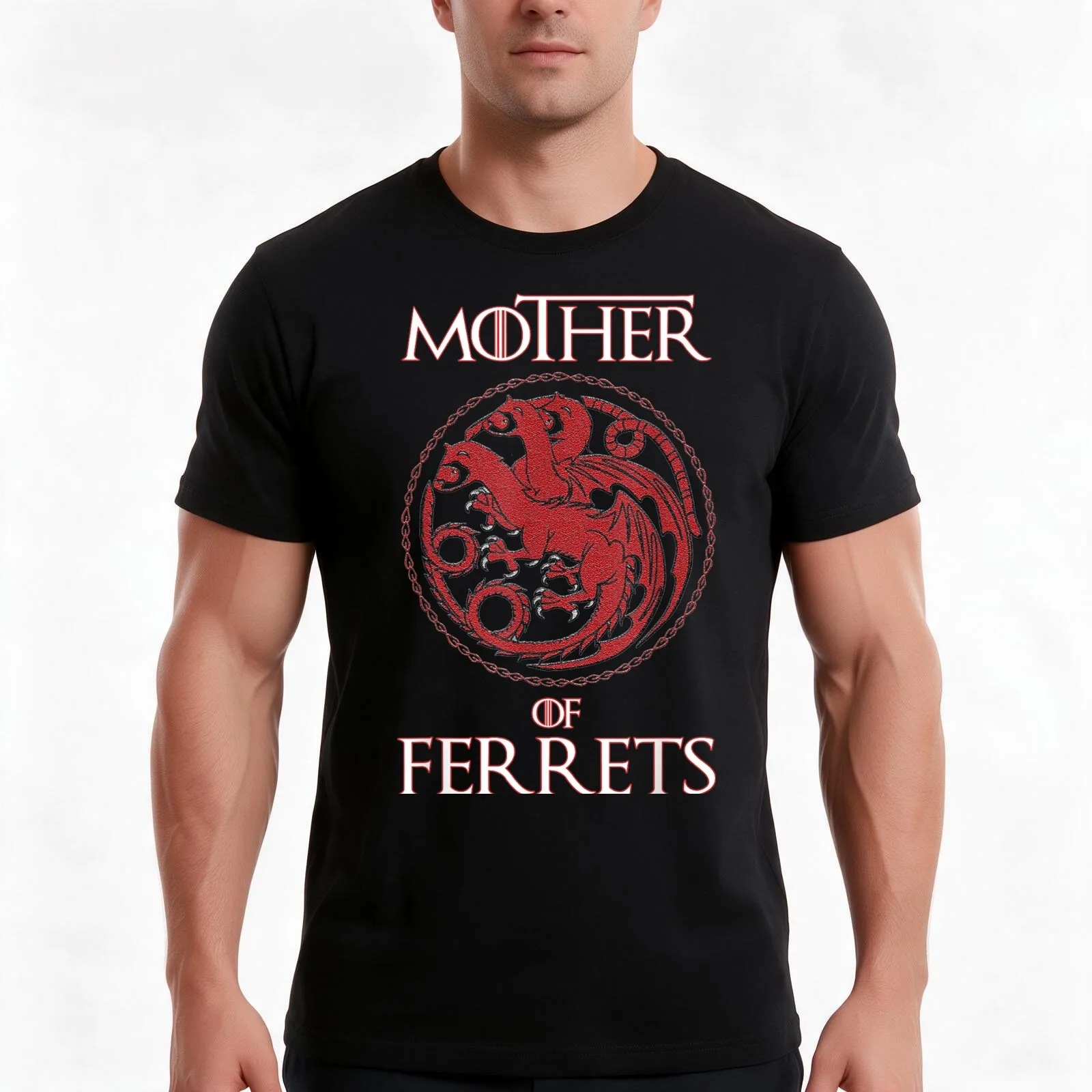Farm N Fancy: Mother Of Ferrets T-Shirt, Summer Casual Cotton Tee, Oversized Streetwear Tops, Vintage Graphic Print, 100% Cotton