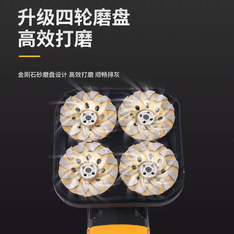 3800W Handheld Rough Grinder Dust-free Plasterer Long Rod Polishing Floor Grinder Concrete Grinding Machine