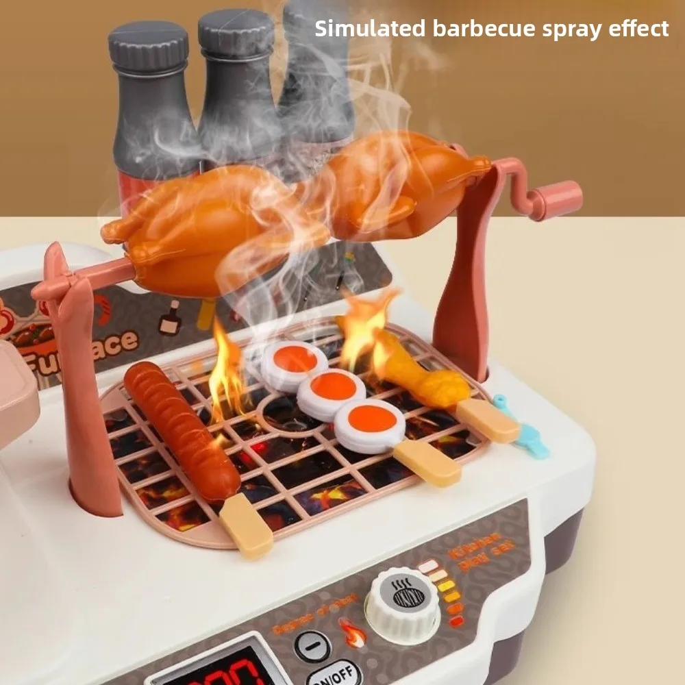 36in1 Kinderen Keuken Speelgoed Met Geluid En Licht Gasfornuis Imiteren Koken Spelen Speelgoed Spray Effect Cosplay Speelhuis speelgoed