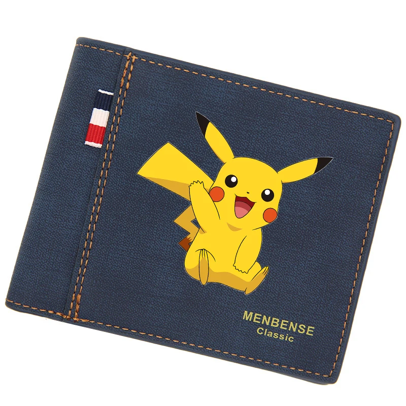 Pokemon Square Wallet Anime Pikachu Charmander Prints Money Clip Cartoon Portable Mini Id Card Storage Bags Kids Birthday Gifts