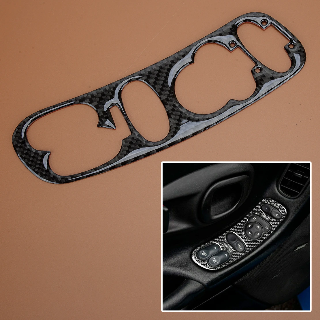 

Наклейка на панель переключателя управления передней левой дверью, 4-отверстие из углеродного волокна, подходит для Chevrolet Corvette C5 1998-2004 с левым рулем