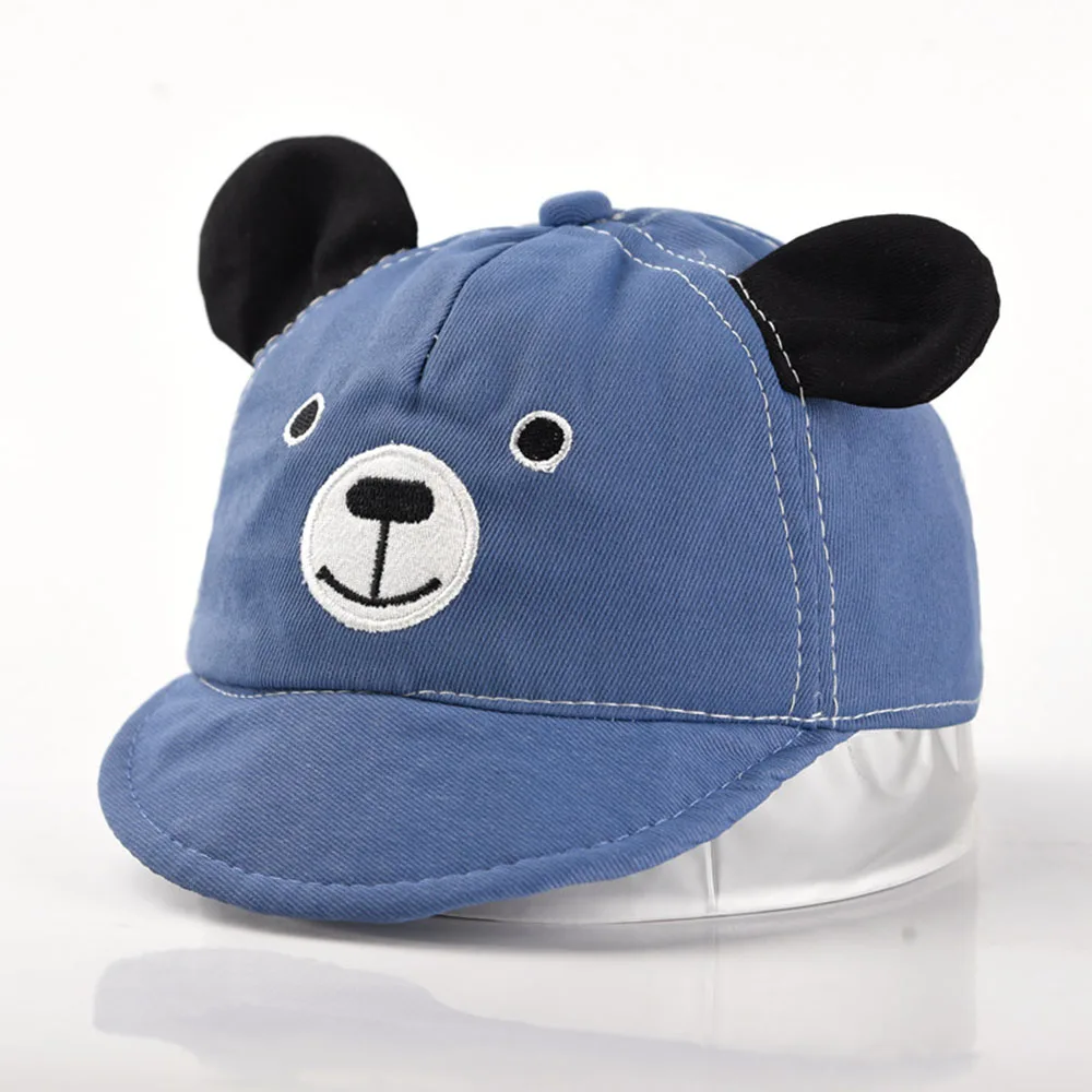 Cute Bear Children\'s Hat Korean Baby Baseball Cap Sun Protection Peaked Hats Boys Girls Cheap Caps For Kids 5-24 Month