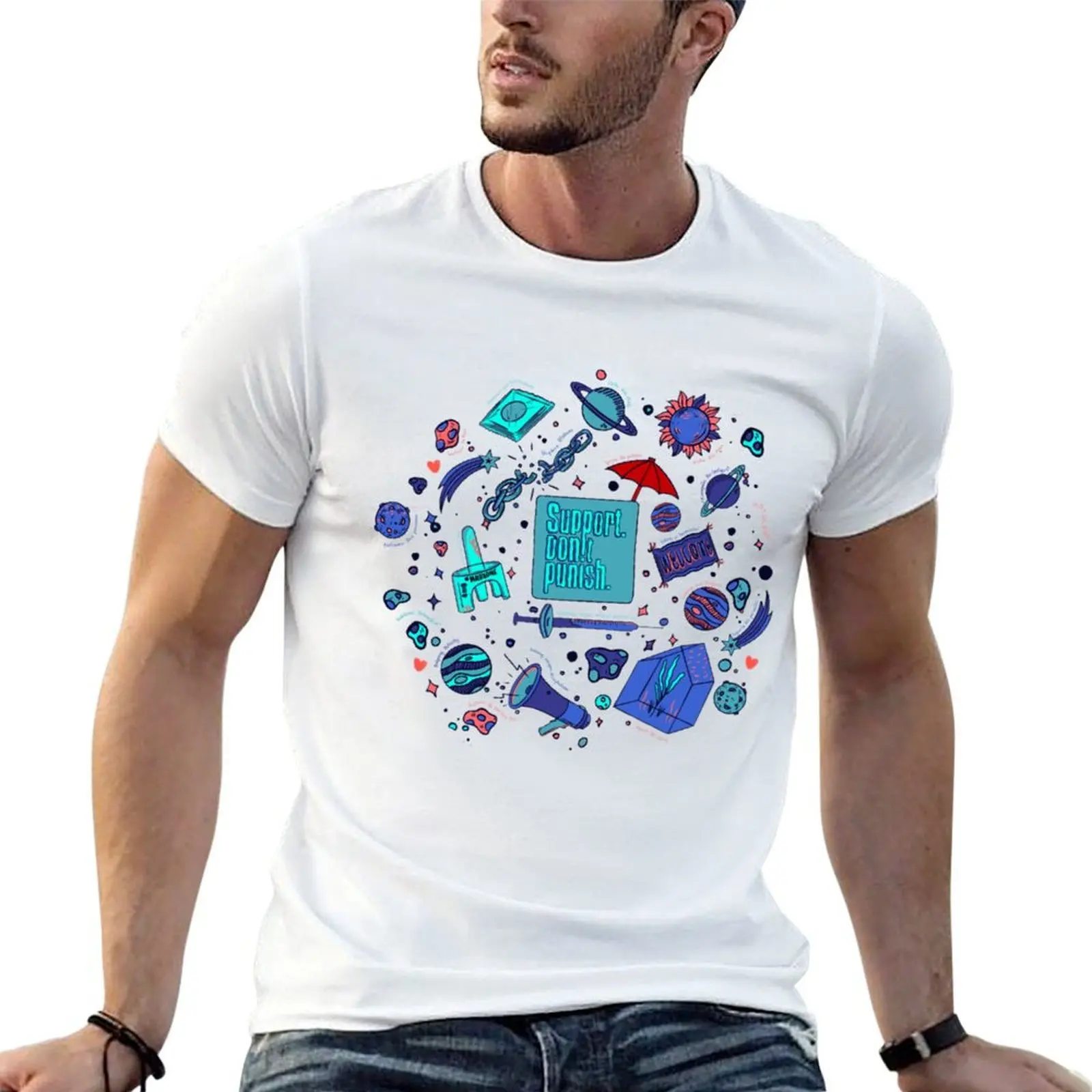 The Universe of SupportDonPunish - By Laura Josunhee T-Shirt shirts graphic tee man clothes mens graphic t-shirts funny