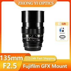 Zhongyi Mitakon 135mm F2.5 Full Frame Manual Medium Telephoto Prime Lens for Fujifilm GFX Mount Camera GFX50S GFX50R GFX100