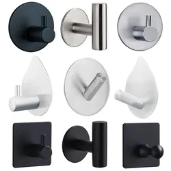 Black Robe Hook Wall Hook Towel Hook for Bathroom Stainless Steel Coat Hook Rustproof Hook Hanger for Kitchen Hardware