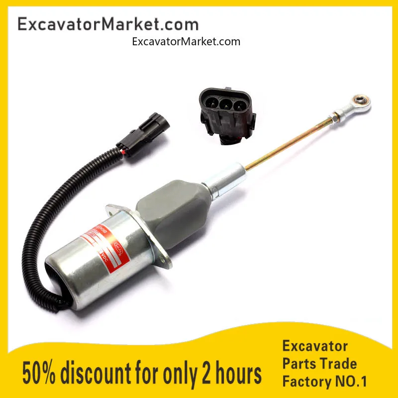 For construction machinery SA-4697-12/24 hook excavator accessories 3934177 flameout switch solenoid valve iron excavator Spare