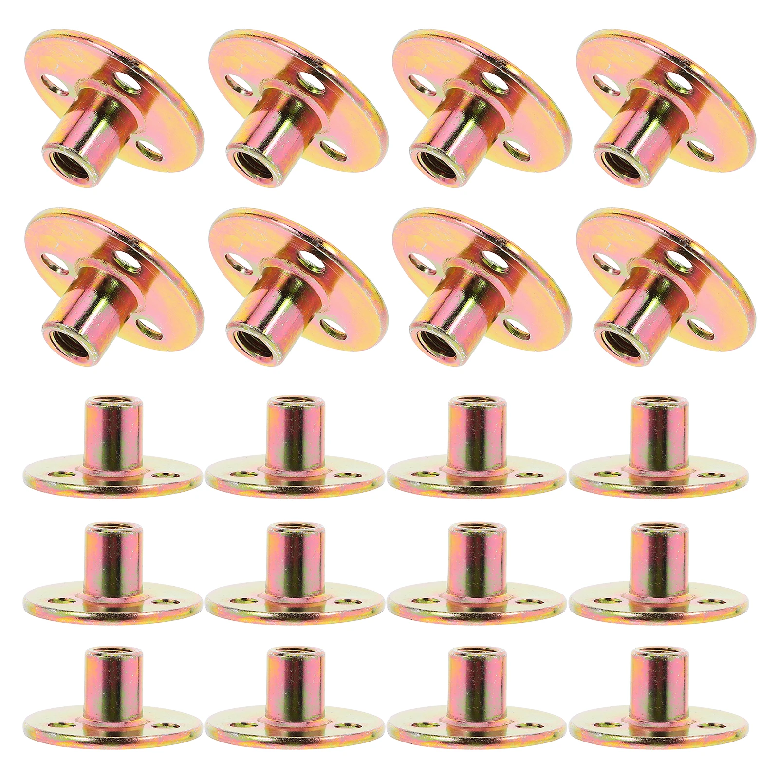 

20pcs M8 Rivet Nuts Metal Flat Head Tee Nut Threaded Fasteners For Furniture Diy Construction Hardware Fittings Screws