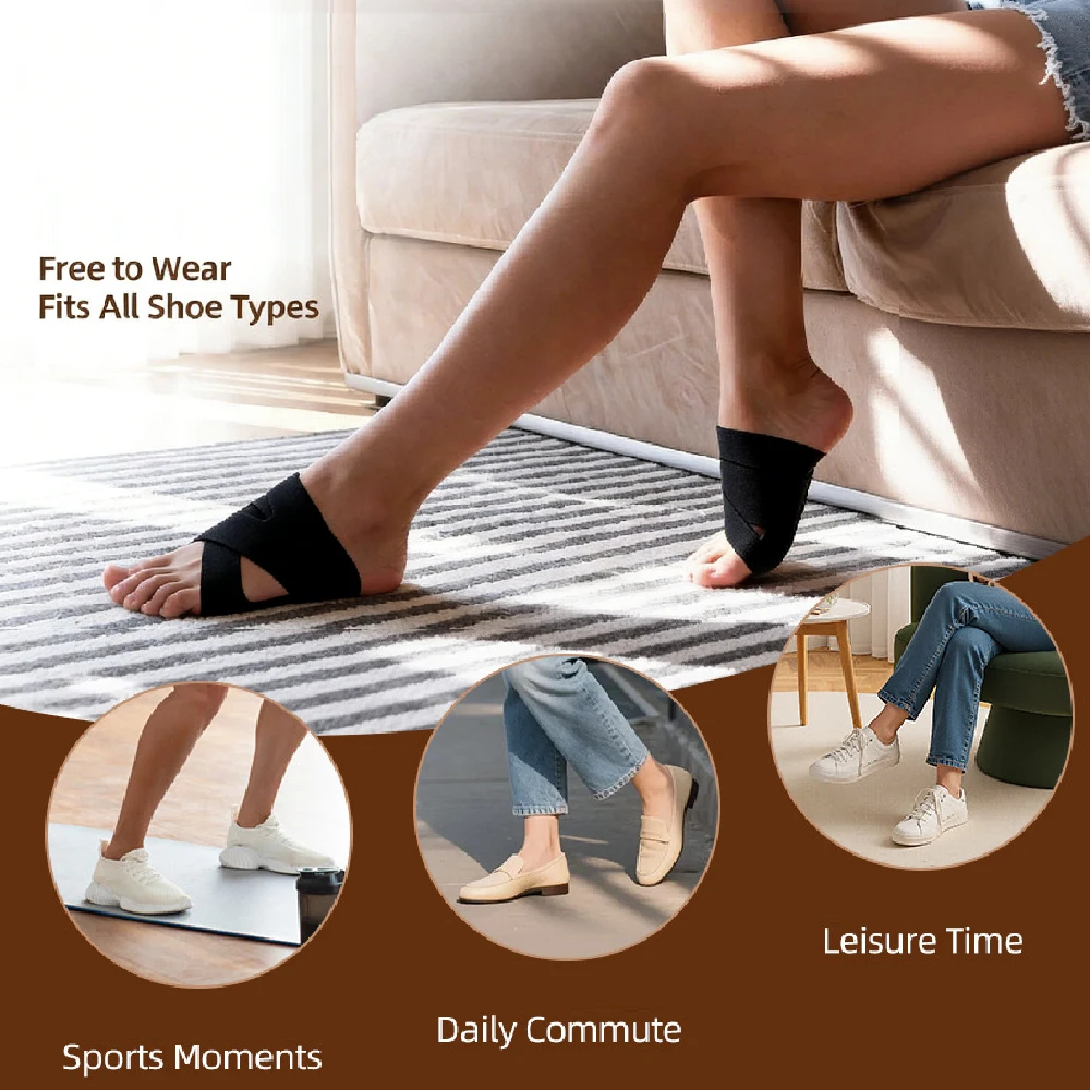 1Pcs Wearable Arch Support Inserts for Women & Men - Adjustable Non-Slip Breathable - Plantar Fasciitis Relief Arch Band
