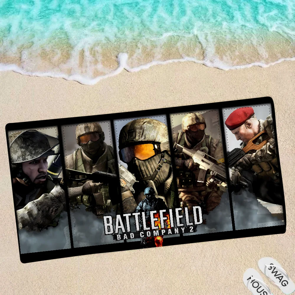 

Battlefield Game Microfiber Blanket Quick Drying Beach Towels Oversized Printing Super Absorbent Pool Towel Blanket