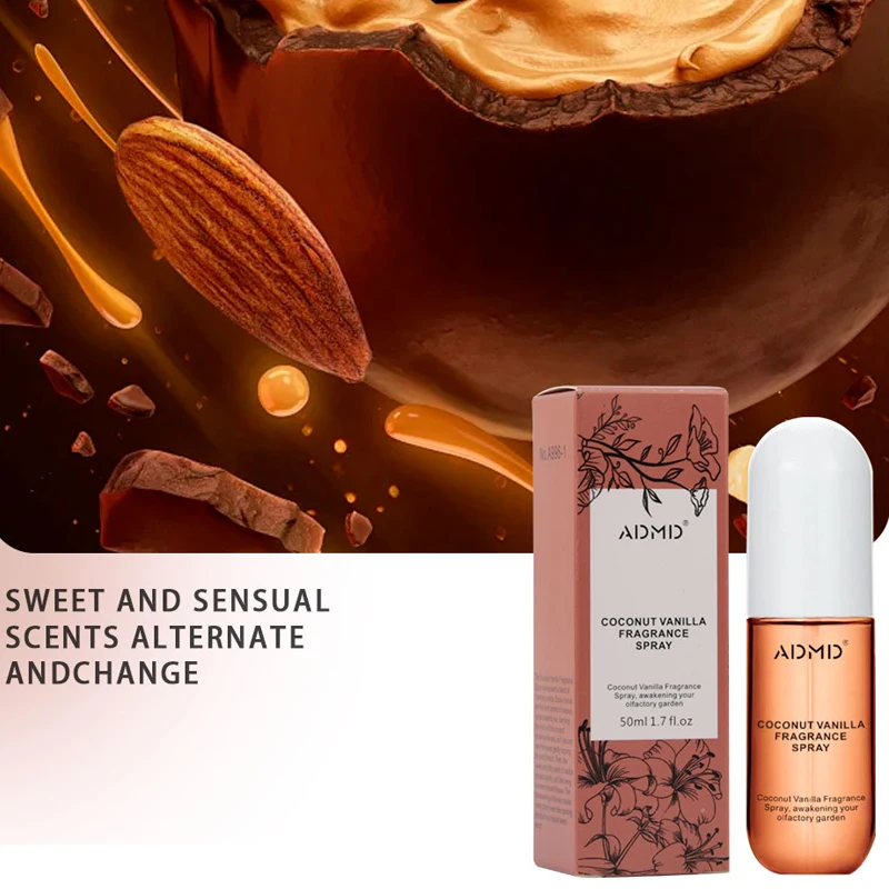 2 قطعة عطر جوز الهند الورد رذاذ الشعر والجسم عطر رذاذ طازج يدوم طويلاً عطر سفر حجم معطر رذاذ