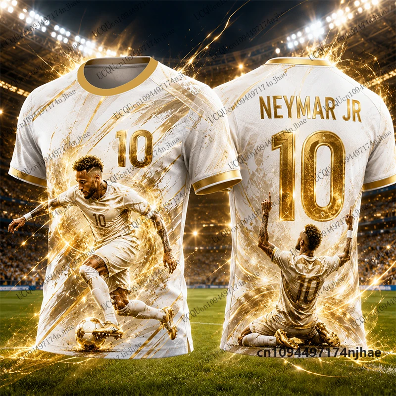 2026 New Brazil Special Neymar 10 Print Soccer Jersey For Men‘s T-shirt Summer Quick-Drying Sports Tees Casual Kids/Adult Tops - view 3