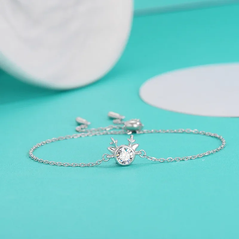 

Antlers 100% 925 Sterling Silver 3mm Full Moissanite Diamond Bracelet For Women Sparkling Wedding Party Fine Jewelry Wholesale