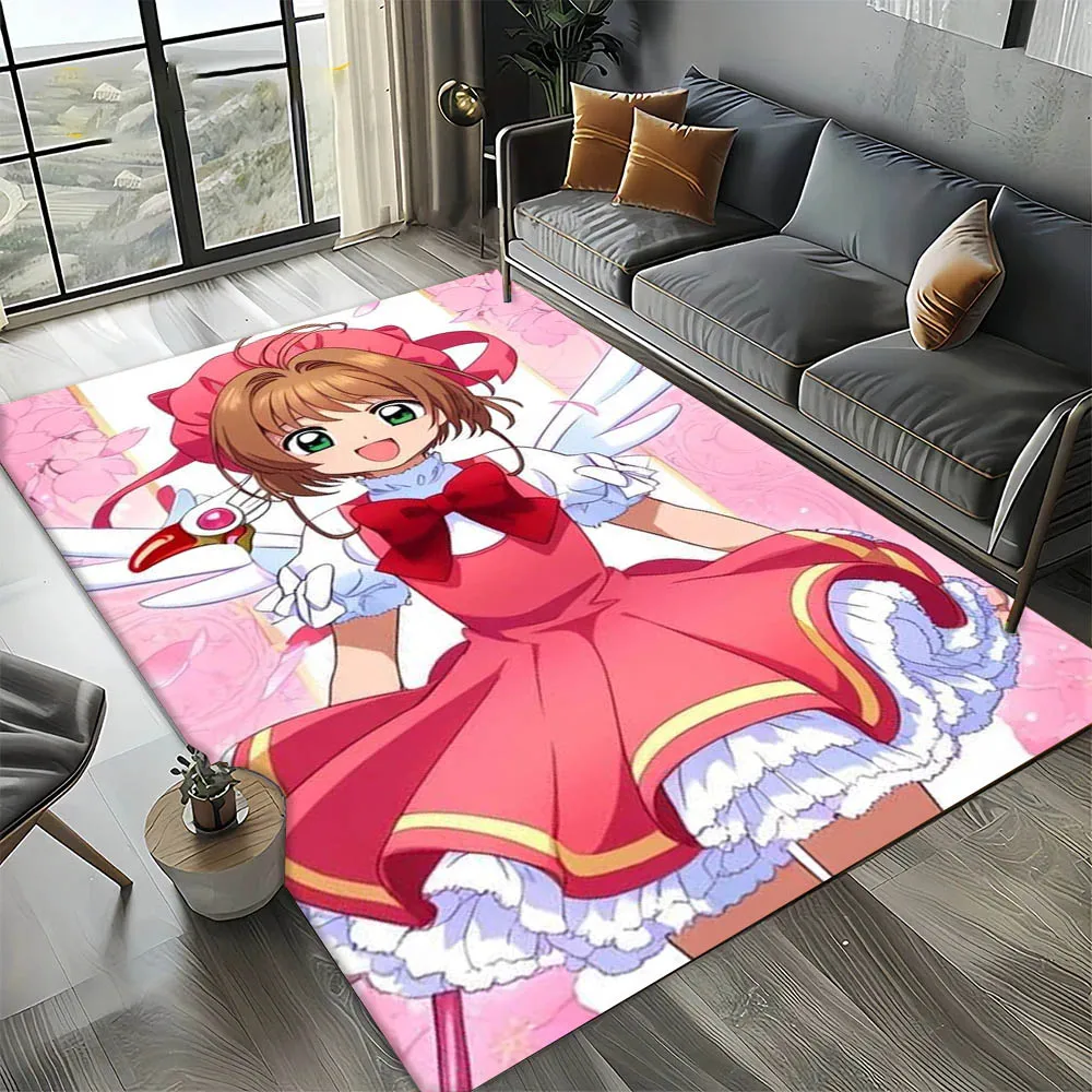 3D C-Cardcaptor S-Sakura‌ Anime S-Sakura Kinomoto Carpet Rug Art for Room Decor Home Sofa Gift Kids Area Rug Non-slip Floor Mat