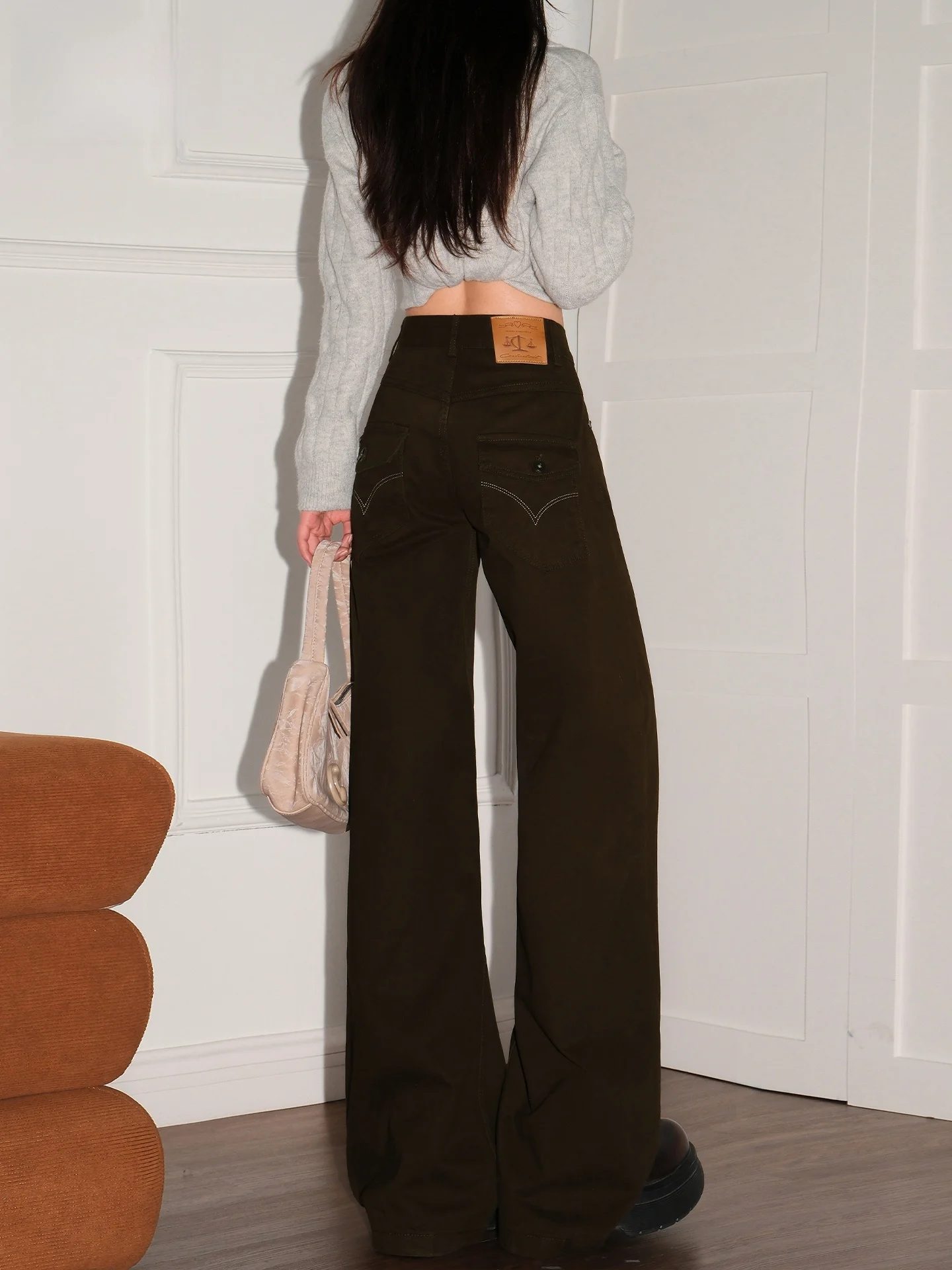 

Американские ретро-джинсы с высокой талией, прямые, свободные, широкие брюки для женщин, повседневные, из хлопкового денима, летняя новинка