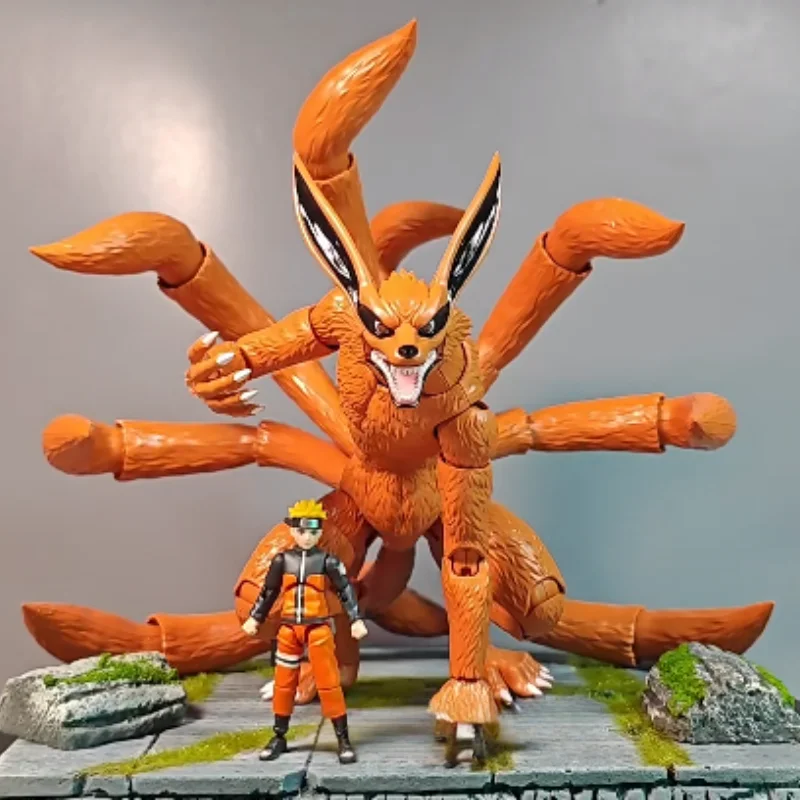 

in stock Blokees Anime Naruto Nine-Tailed Fox Legend Edition Collectible Action Figure Assembled Model Trendy Toys Ornament gift
