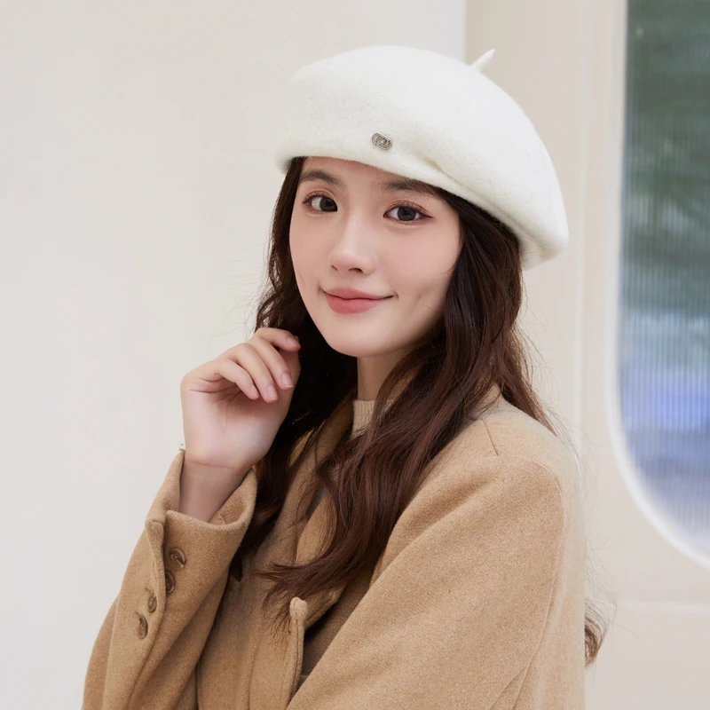 French Retro Beret Women\'s Autumn and Winter Wool Bud Hat Korean Version Styled Design Showcase Face Small Painter Hat