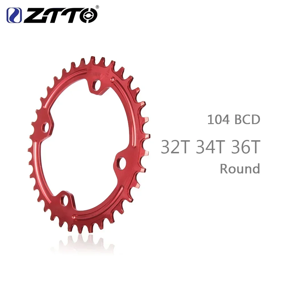 ZTTO Single Speed 1x System Narrow Wide Chaining 104 BCD ROUND 32T 34T 36T for MTB 11s 10s 9s 1*11 Crankset Chainwheel Ring