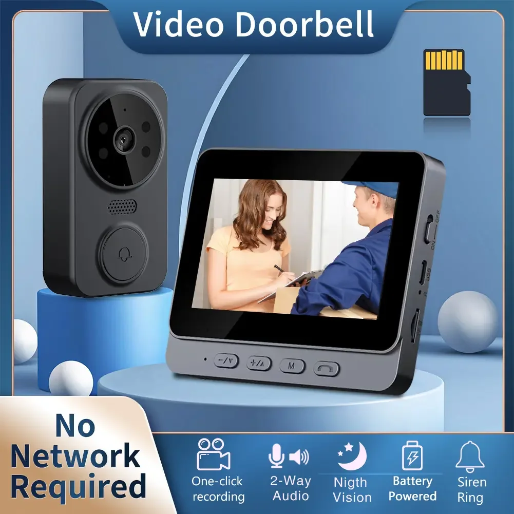 

FHD 1080P Smart Video Doorbell Camera Wireless Night Vision 2.4G WiFi Motion Detection Two Way Audio Cloud Storage Home Security