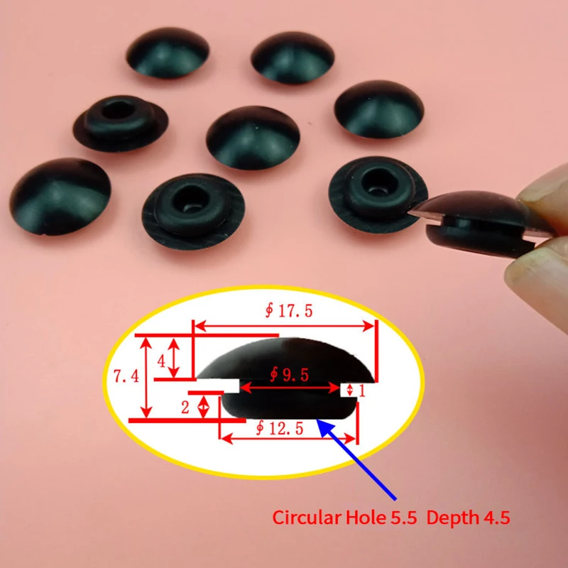 

1-100pcs 9.5mm Silicone Rubber Snap-on Hole Plugs Sealing Plug End Caps Pipe Tube Inserts Seal Stoppe White/Black