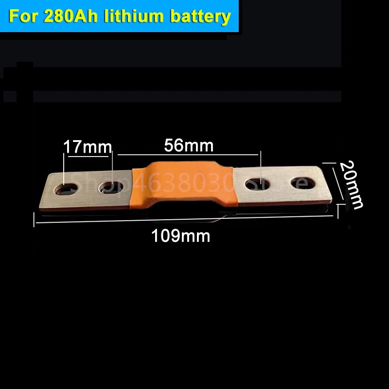 1/2/4/8pcs Lifepo4 Battery Flexible Busbar Copper Connecter Hole to Hole 56mm 74mm 2mm thickness for 280Ah 320Ah Lifepo4 Battery