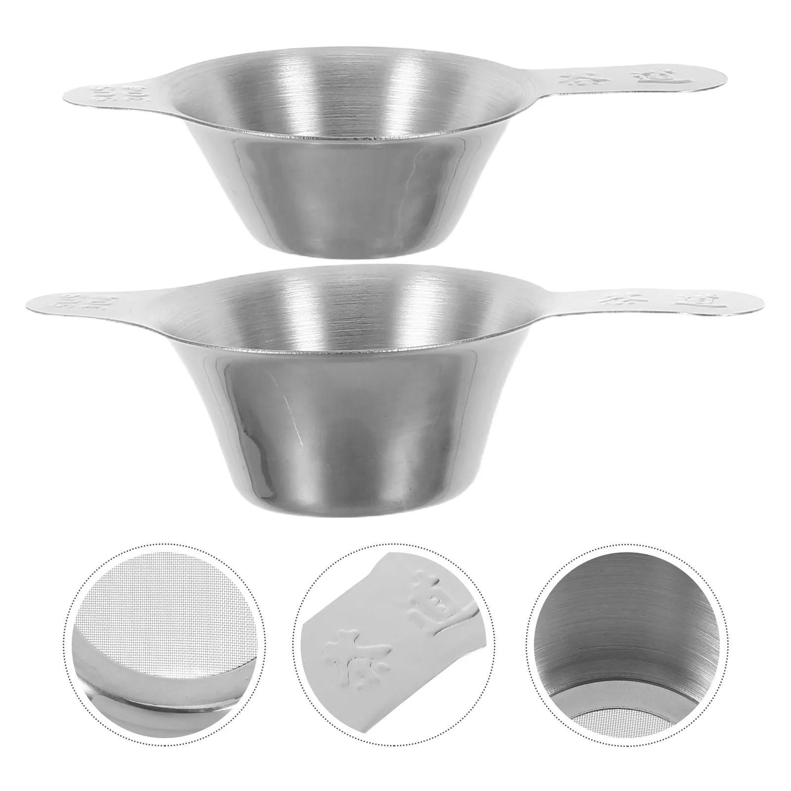 

Набор из 2-х заварочных ситечек из нержавеющей стали с мелкой сеткой, конусные фильтры для чая и кофе, ручные заварники для дома и офиса