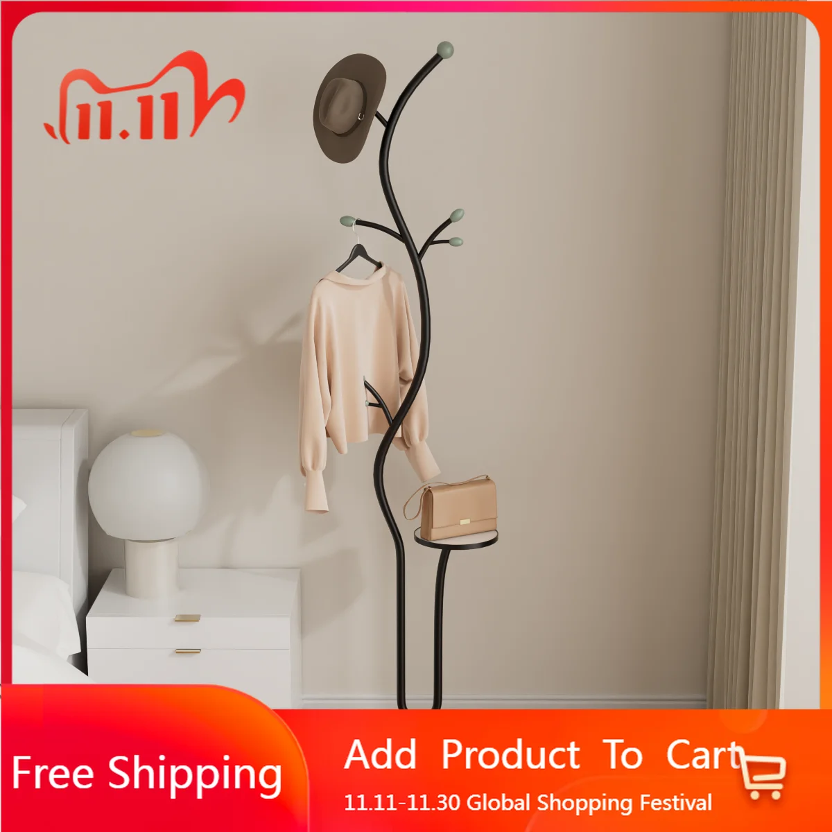 

French Bedroom Coat Rack Hall Tree Open Display Standing Indoor Lounge Modern Racks Floor Accessories Porte Manteau Furniture