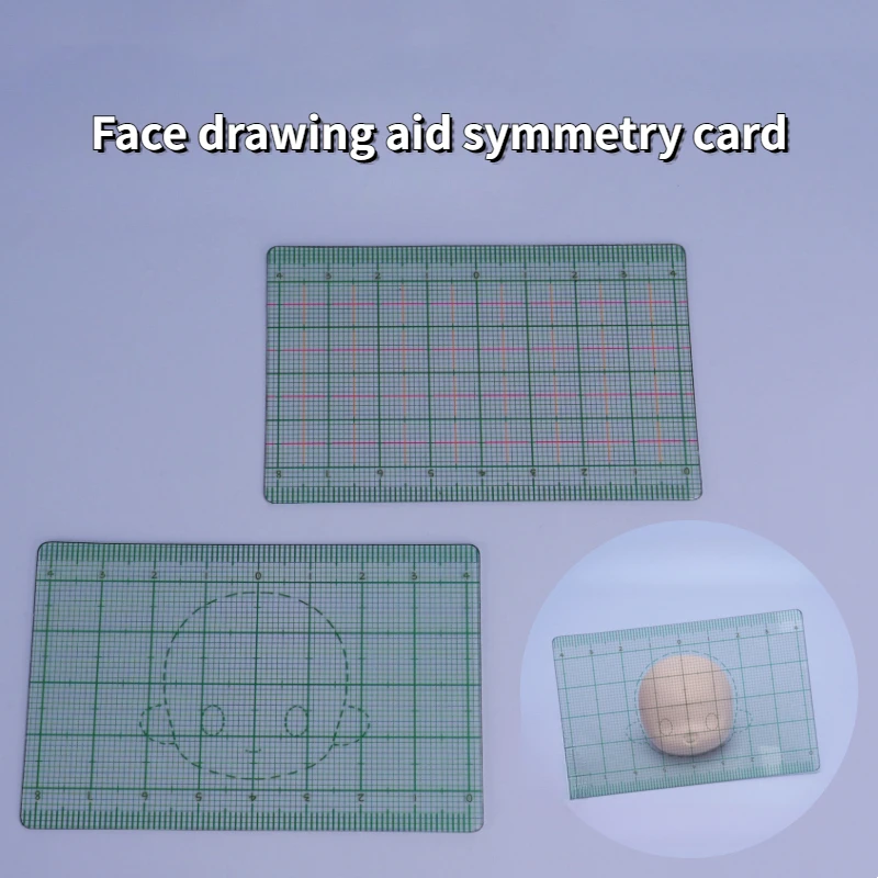 Polimer kil bebek yüz çizim yardım simetri kartı DIY seramik modelleri/Anime karakterler yüz beraberlik şeffaf yumuşak kaliperleri