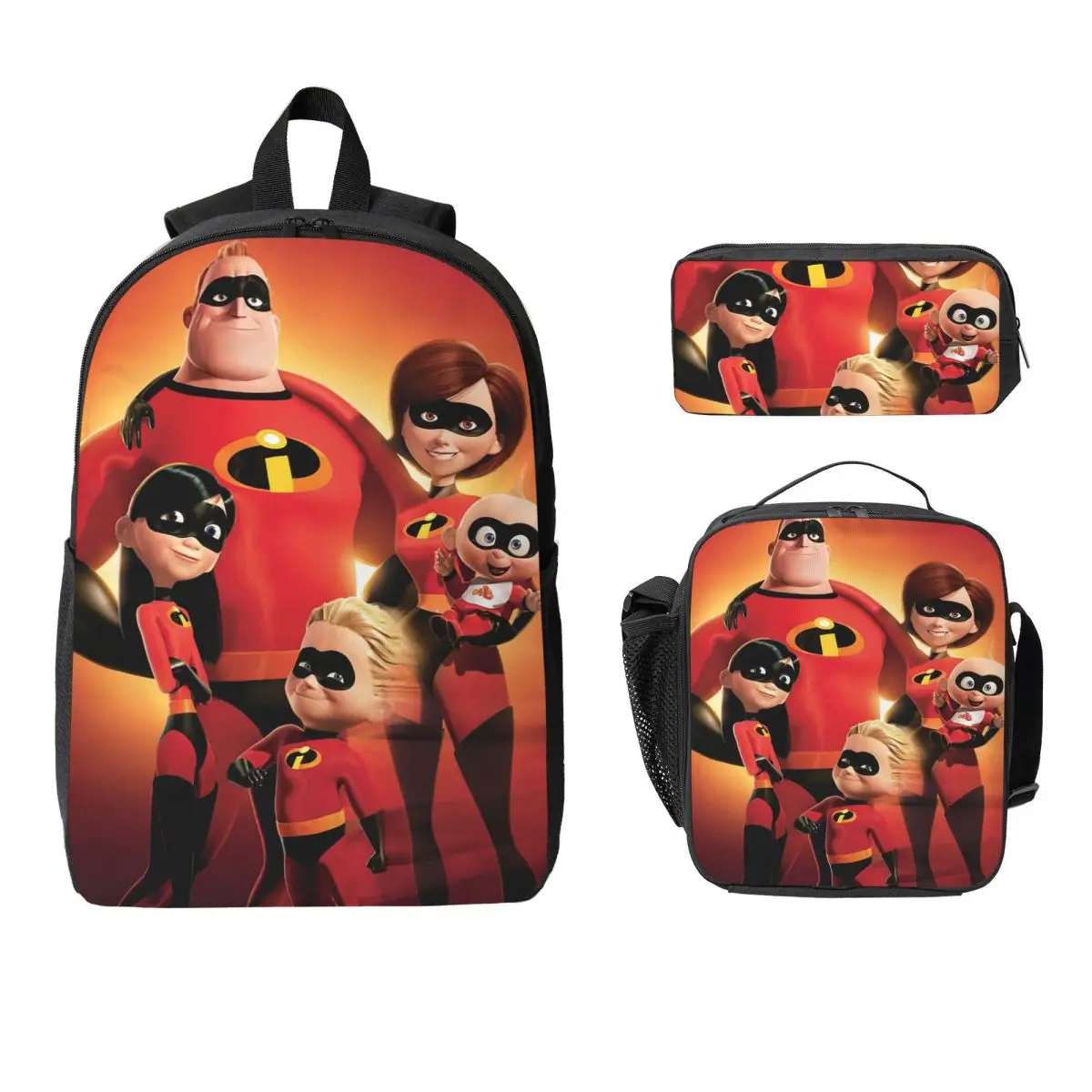 

The Incredibles Backpack Student Boys Girls BookBag School Bag Laptop Shoulder Bags 3ps Insulated Lunch Bag Pencil Case