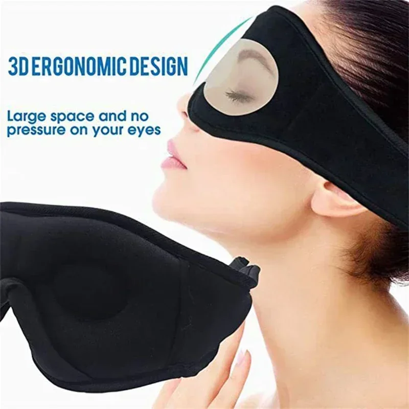 With Mic For Side Sleepers Sleeping Mask 3D Eye Mask HeadSet Headband Soft Elastic Comfortable Wireless Music Headset Eye Mask
