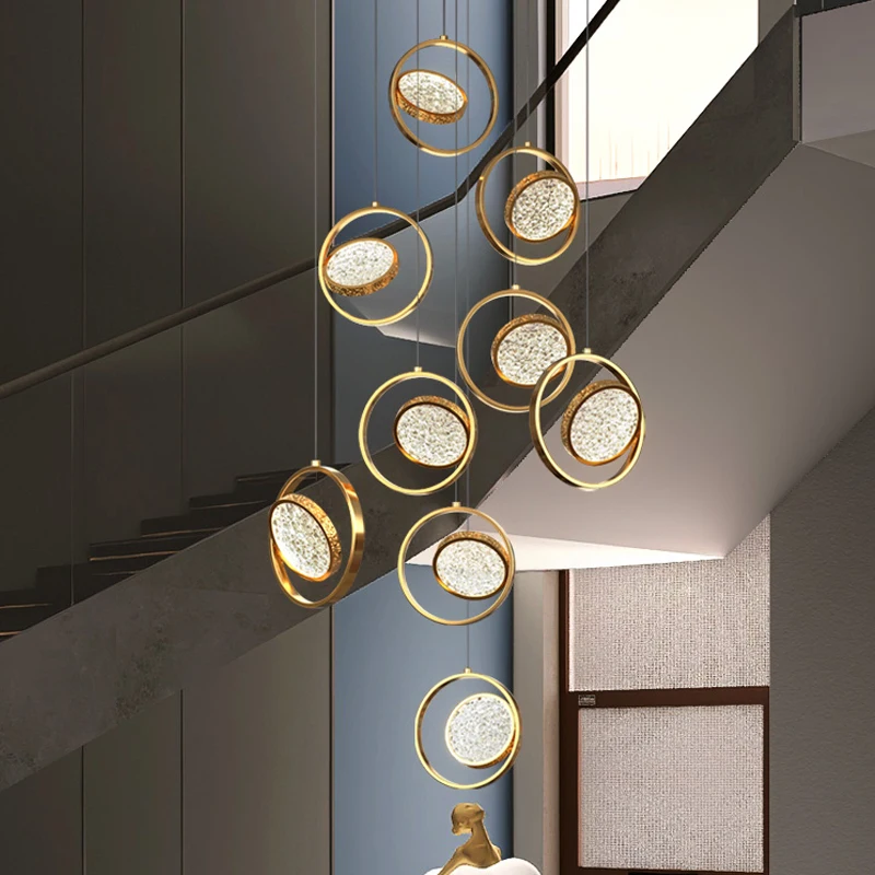 

Modern Home Decor Led Pendant Lamps for Living Room Staircase Corridor Aisle Chandeliers Interior Lighting Hanging Fixture
