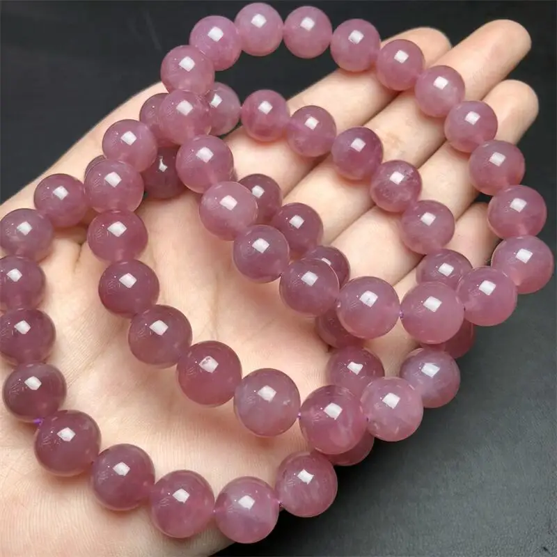 10.5MM Natural Purple Rose Quartz Bracelet Charms Handmade Fortune Energy Bangle Mineral Woman Amulet Jewelry Gift 1PCS