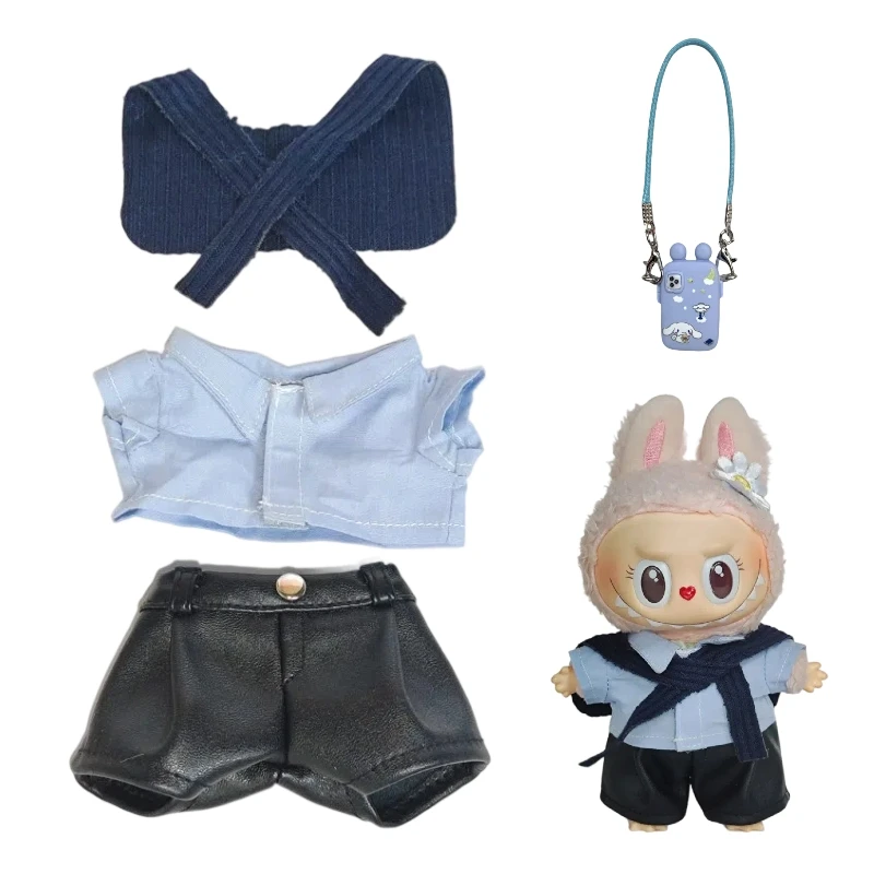 15/17 centimetri Labubu Peluche Idol Vestiti Outfit Accessori College Cultura Amministrativa Viaggio Stile Giocattolo Del Capretto Regalo Labubu marsupio