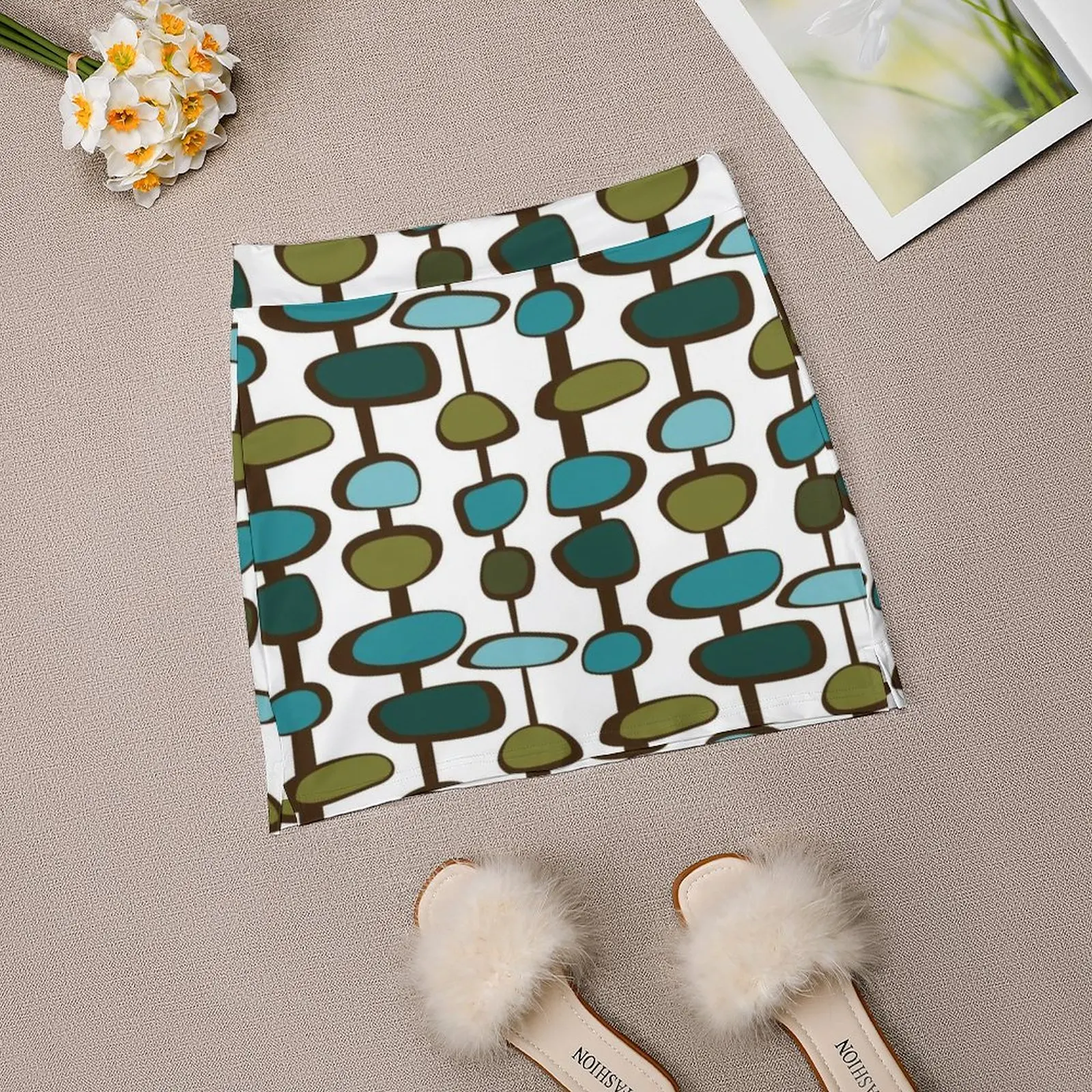 Mid-Century Modern: Rok Pernak-pernik Fashion Wanita Rok Celana 2022 Rok Mini Rok Pendek Kantor Retro Antik Pertengahan Abad