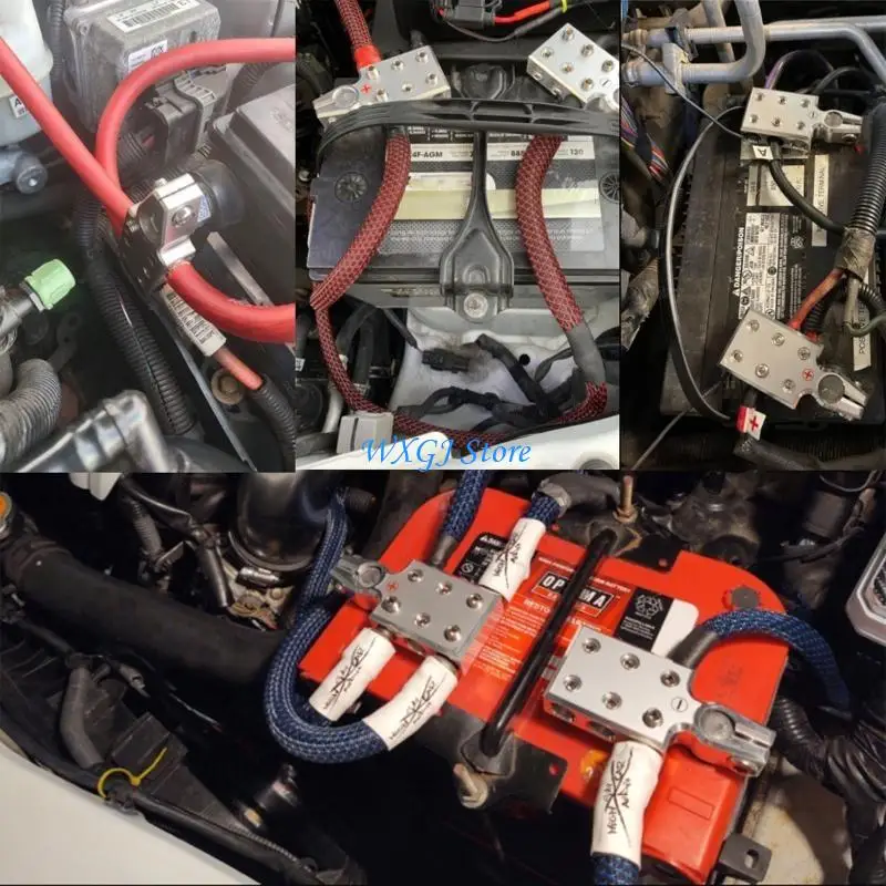 

37JE SAE 6 Spot Battery Terminal Car Lugs Top Post Heavy Duty 1/0 2 4 6 8 Gauge AWG for Car RV