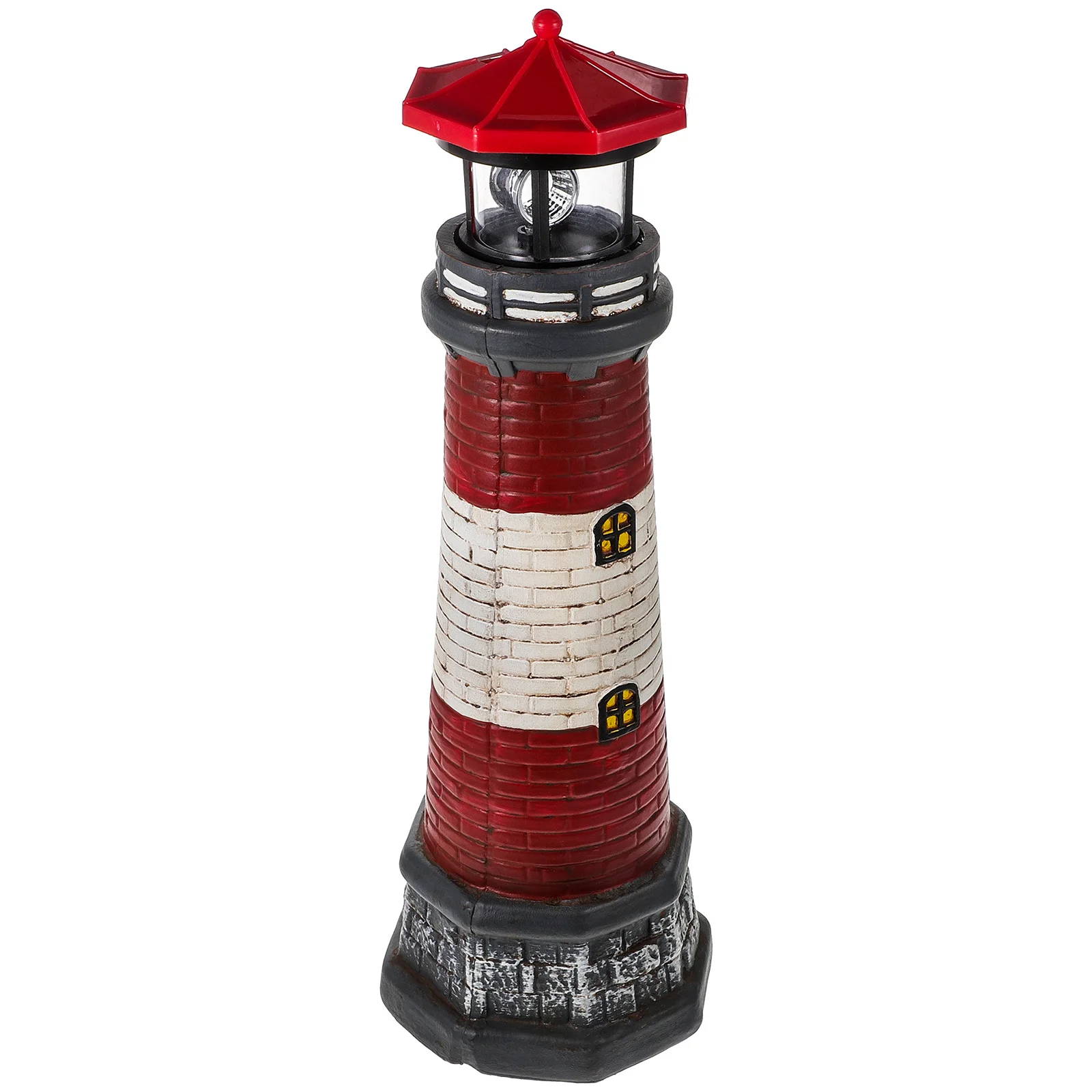 Solar Light Tower Statue Lights Lighthouse Adornment Patio Decor Lawn Glowing Resin Ornament Outdoor