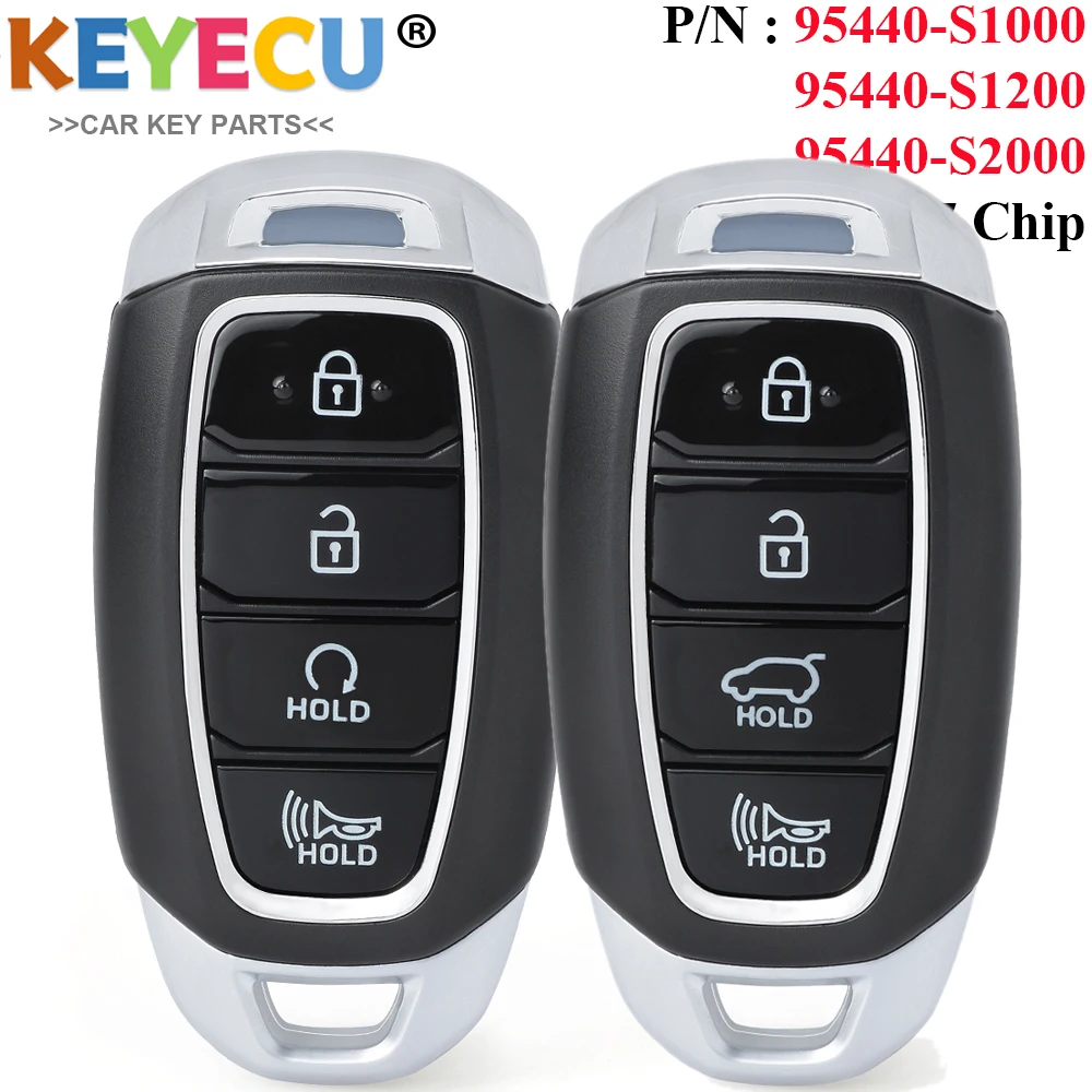 KEYECU Smart Remote Car Key Fob 4 Button 433MHz for Hyundai Santa Fe 2018 2019 2020 95440-S1000 / 95440-S2000 FCC TQ8-FOB-4F19