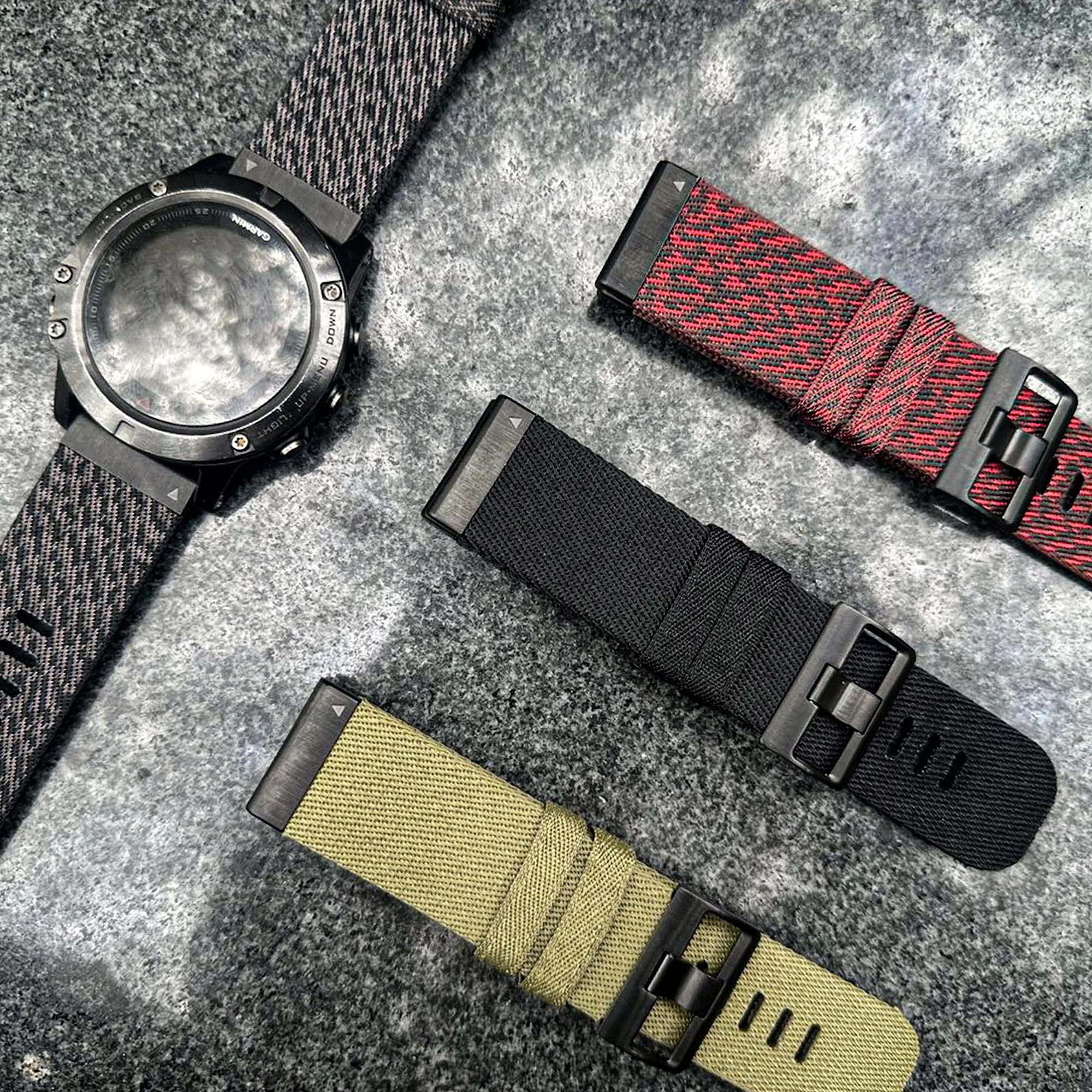 22 26MM Jacquard Nylon Watchband Strap for Garmin Fenix 7/7Pro/7X/6X/6 Pro/5X/5 Plus/6/Epix/Instinct Replaceable Wristband