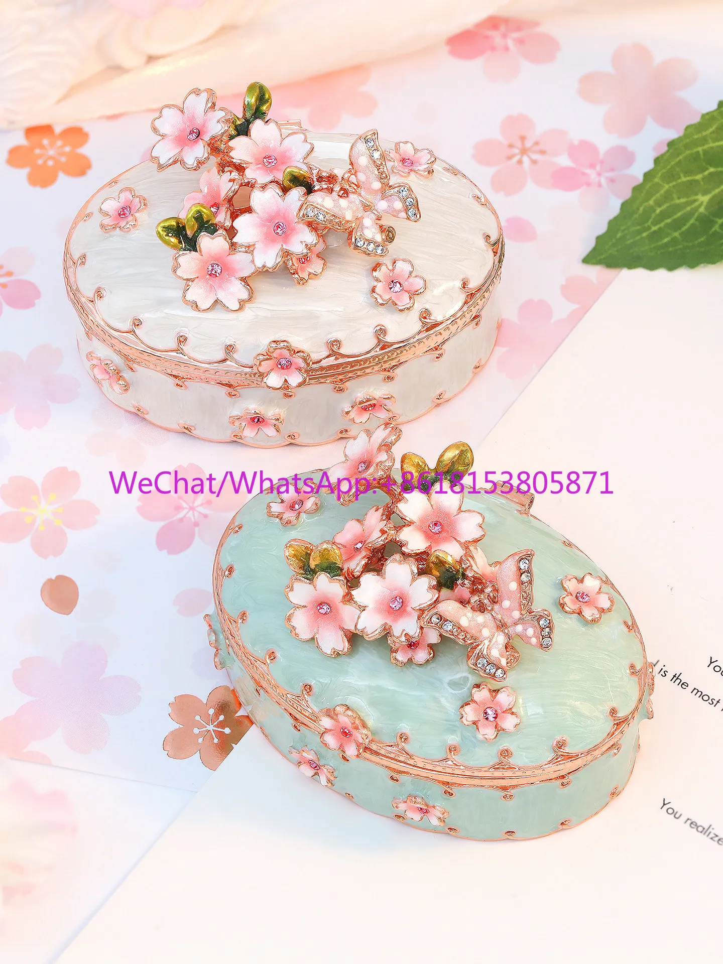 High-end Cherry Blossom Princess ins style jewelry box, earrings, marriage proposal ring, jewelry storage gift