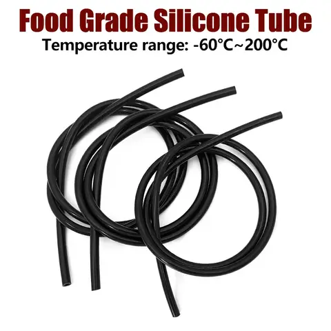 Elastic Food Grade Black Silicone Tube Non-toxic Leakproof Hose ID1-25mm Pipe for Beverage Drinking Water Food Conveying