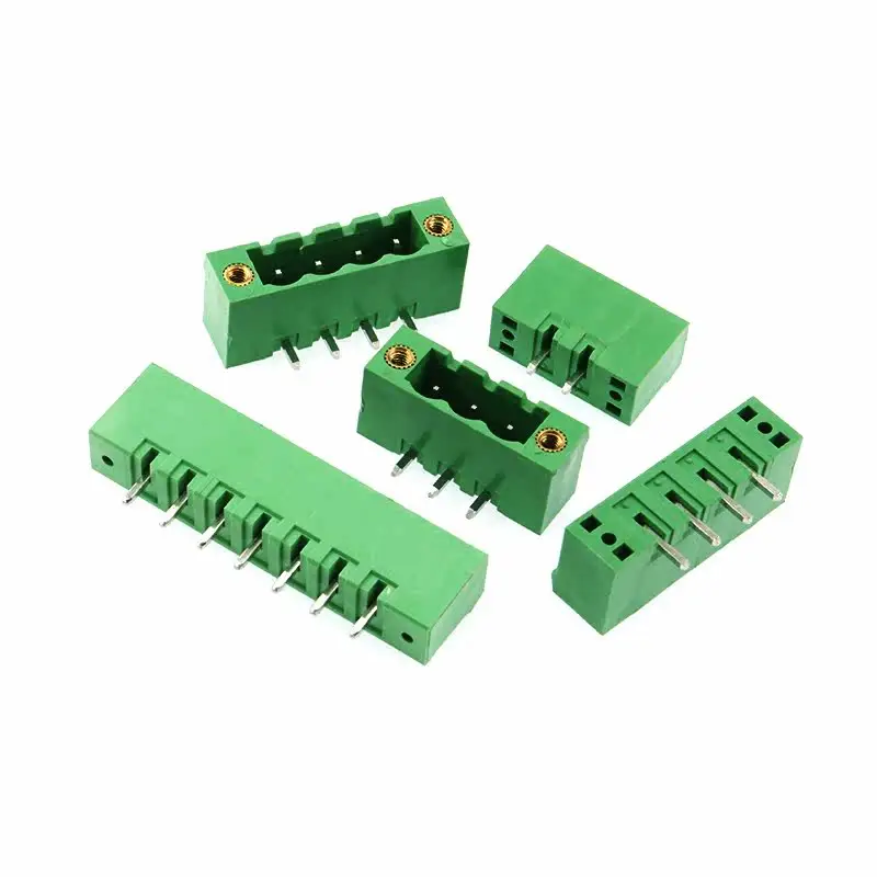 5.08MM fixed ear green wiring terminal 2EDGKM/2EDGKP Straight needle socket/Bent needle socket PCB plug-in connector