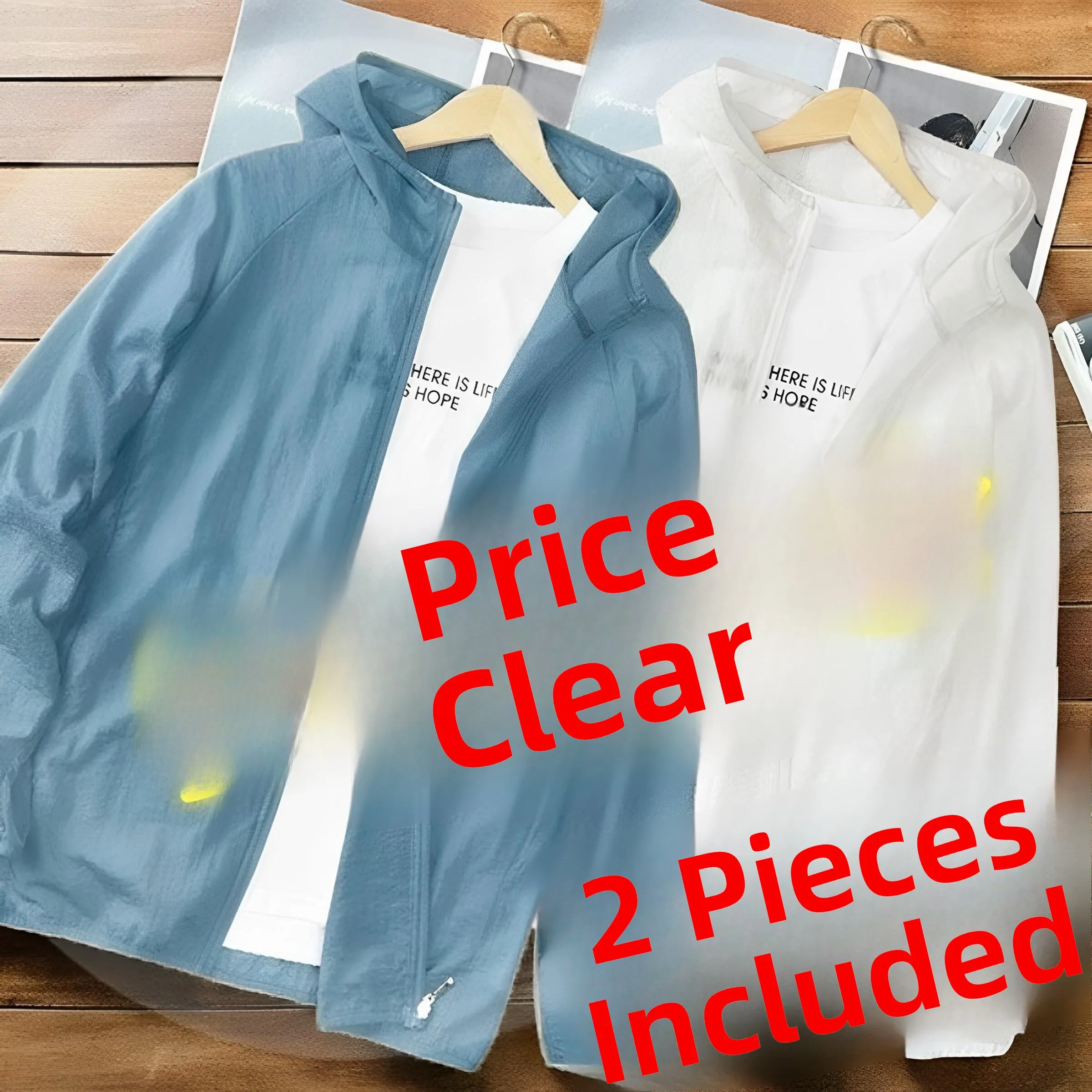 High-End Hooded Sun Protection Clothing Men's Summer Ice Silk Breathable Lightweight Cool Feeling Outdoor Large Size Casual S...