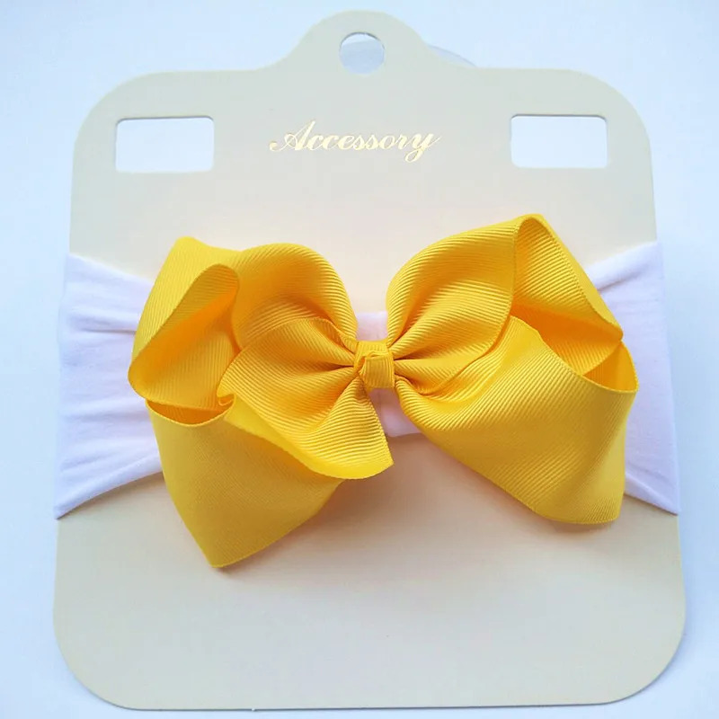 New Bow Hairband Child Hair Accessories Infant Baby Headband Headdress Flower Large Elastic Soft Nylon Hair Band