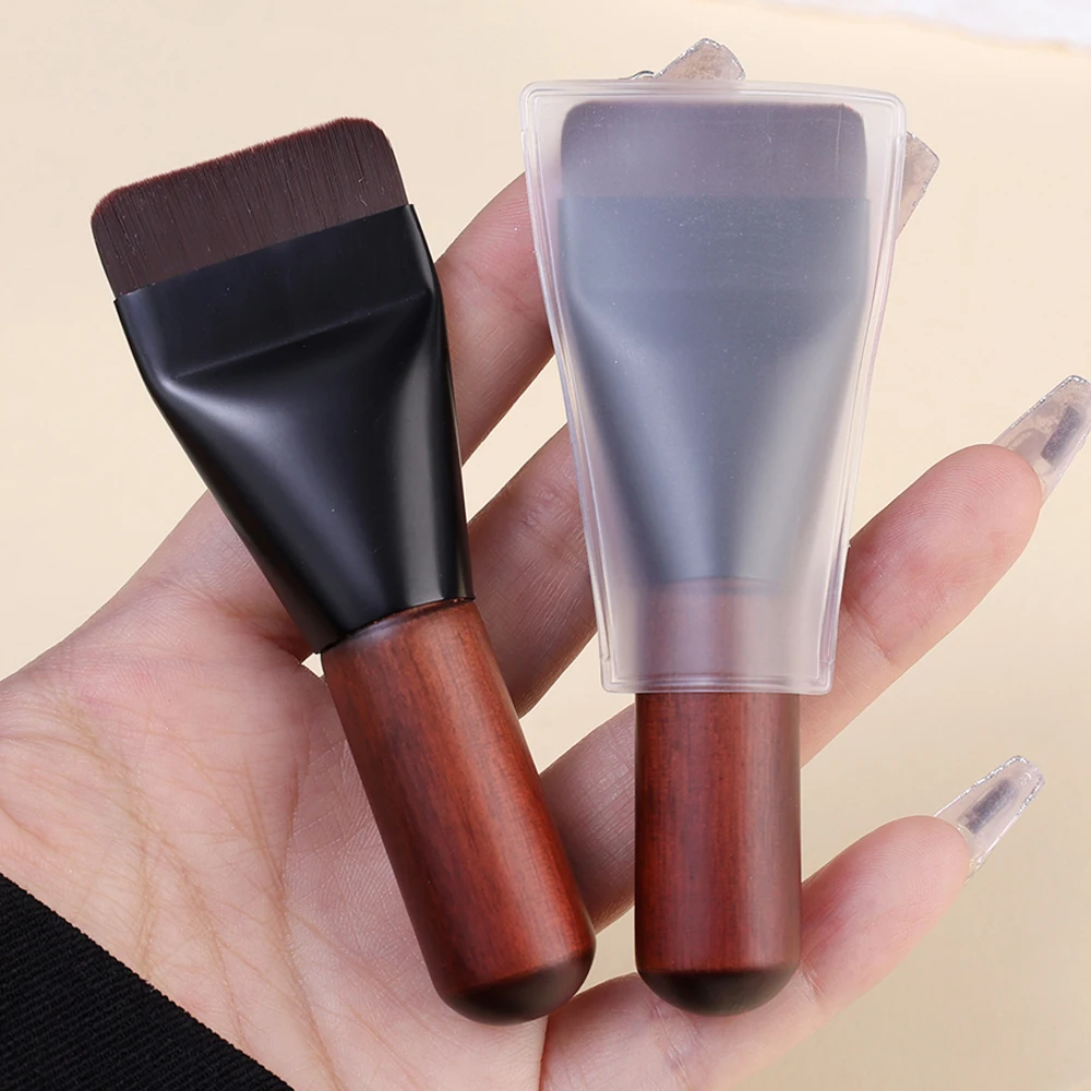 Einfache Mini Flat Top Foundation Pinsel weiches Haar dünnes Gesicht Kontur Pinsel BB Creme gemischte Foundation Creme Make-up Pinsel Make-up auch