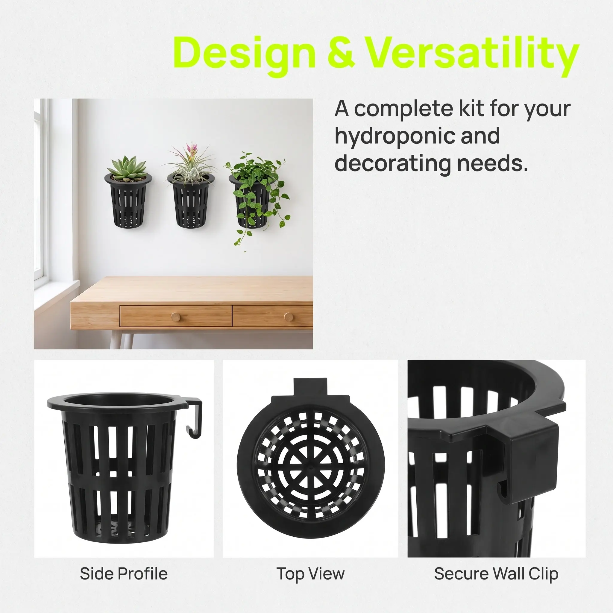 Aquarium Planted Wall - 6Pcs Wall-Mounted Hydroponic Basket for Sweet