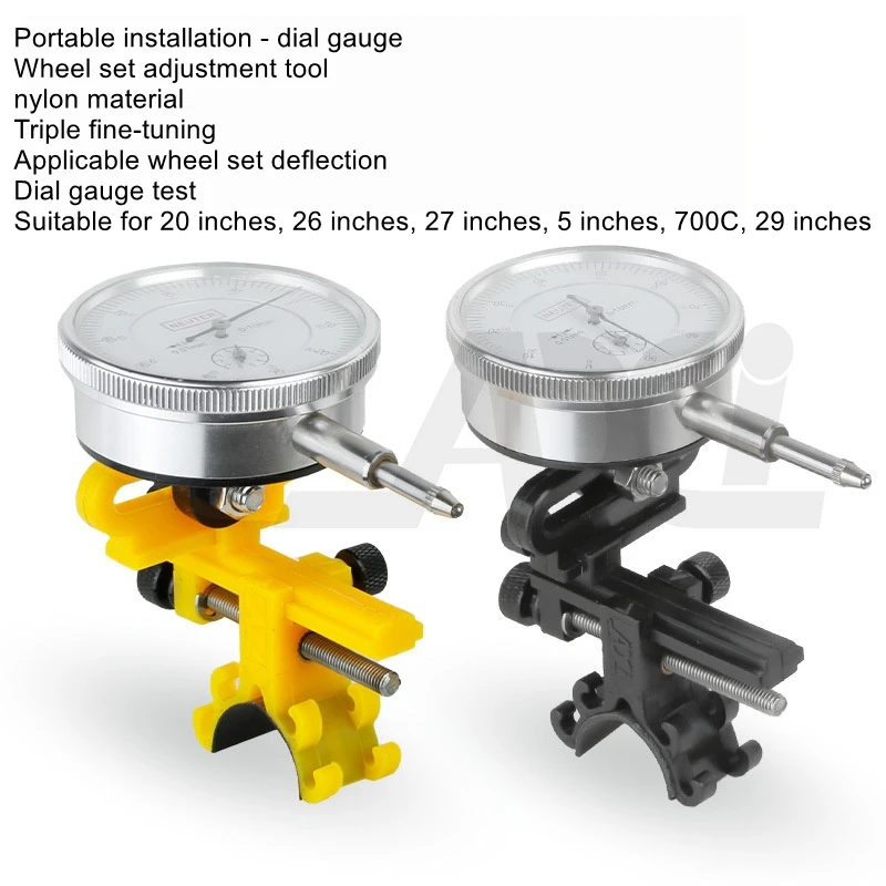 AXI Bicycle Quick-Adjust Truing Stand—Mechanical Dial Gauge for Front and Rear Wheels, Fine-Tuning for Wheel Set Repairs