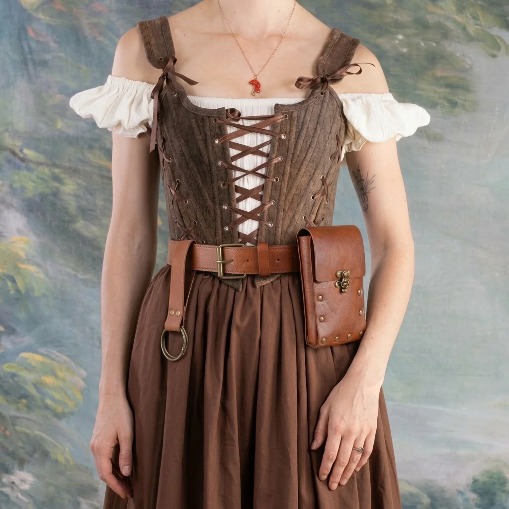 Steampunk Medieval Pouch Bag Viking Waist Belt Leather Phone Wallet Flap Fanny Pack Renaissance Costume Accessories Cosplay Props