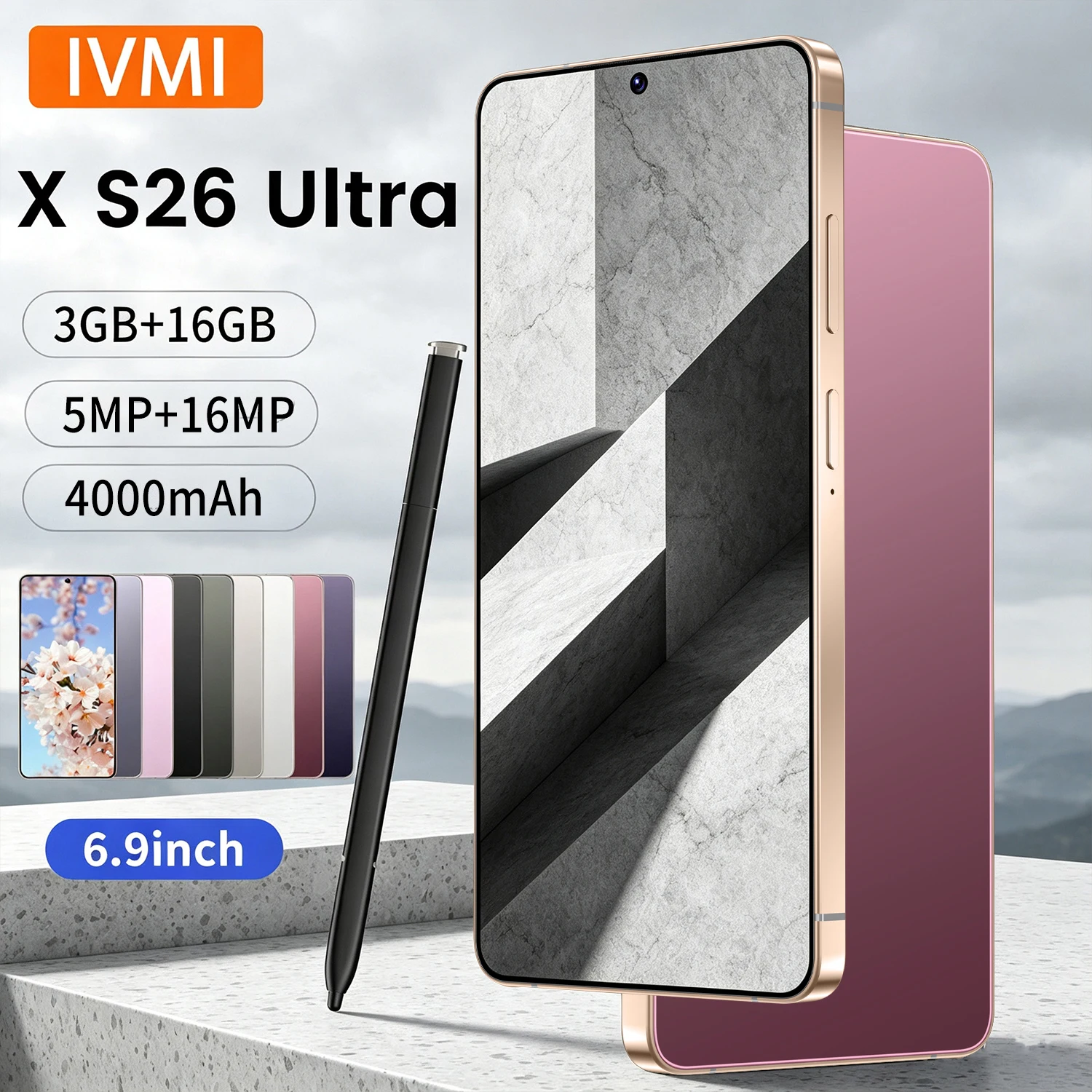 HOT IVMI X S26 ULTRA 3GB+16GB Unlocked Budget Cell Phone4G Smartphone 6.9 Inch Android10 Dual SIM Global Version Google Play