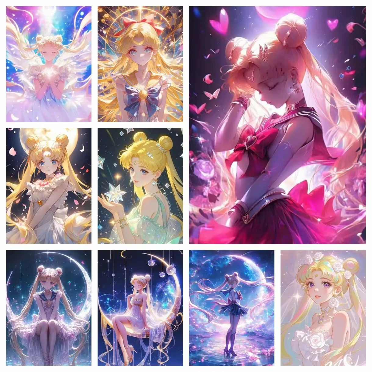 Kit per Diamond Painting S-Sailor-M-Moon 5D, Punto Croce Fai da Te, Arte Artigianale, Regalo per Decorazione Casa, Soggiorno e Camera da Letto